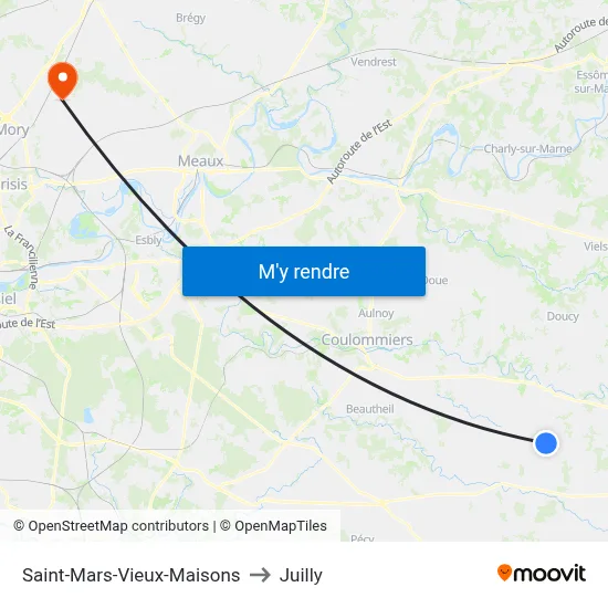 Saint-Mars-Vieux-Maisons to Juilly map