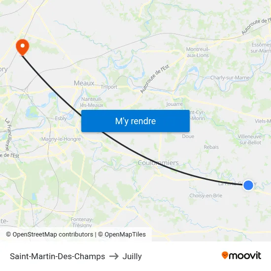 Saint-Martin-Des-Champs to Juilly map