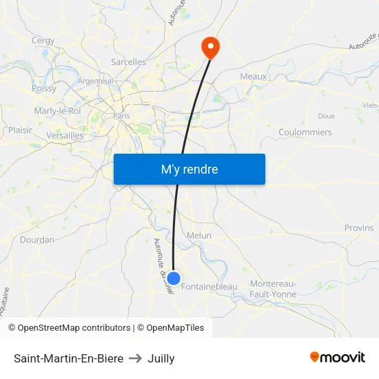 Saint-Martin-En-Biere to Juilly map