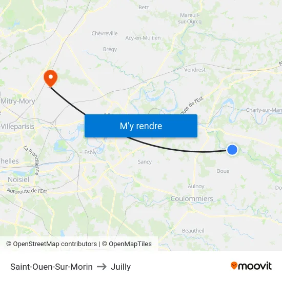 Saint-Ouen-Sur-Morin to Juilly map