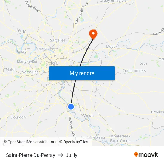 Saint-Pierre-Du-Perray to Juilly map