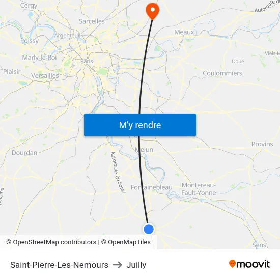Saint-Pierre-Les-Nemours to Juilly map
