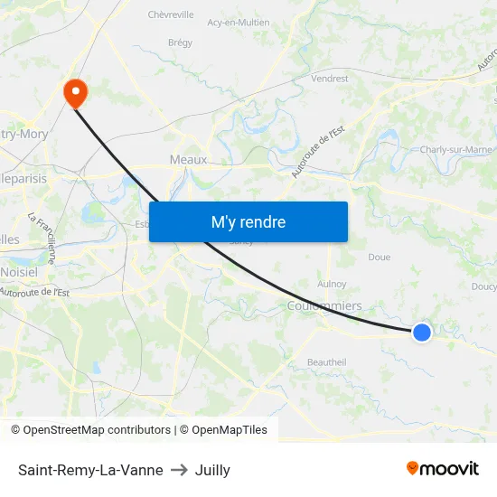 Saint-Remy-La-Vanne to Juilly map