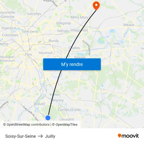 Soisy-Sur-Seine to Juilly map