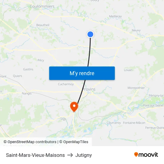 Saint-Mars-Vieux-Maisons to Jutigny map