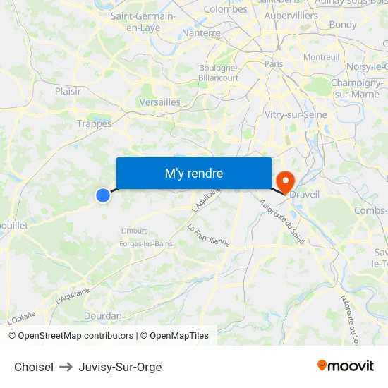 Choisel to Juvisy-Sur-Orge map