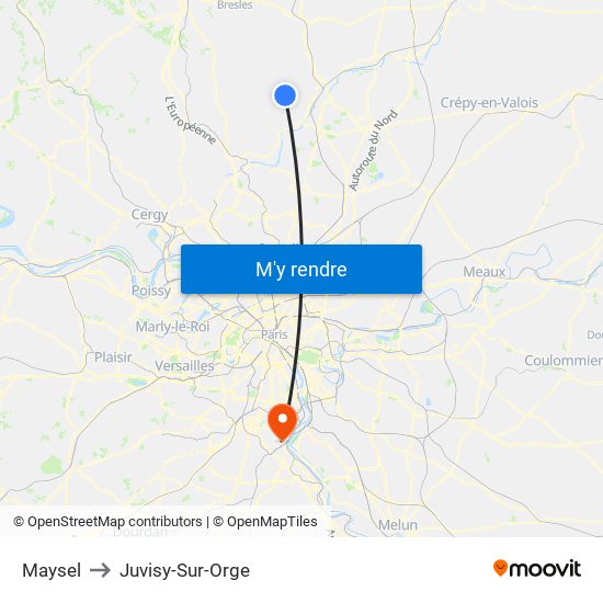 Maysel to Juvisy-Sur-Orge map