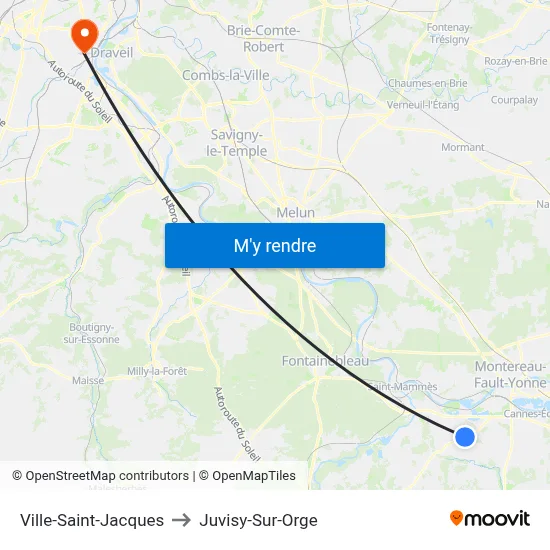 Ville-Saint-Jacques to Juvisy-Sur-Orge map