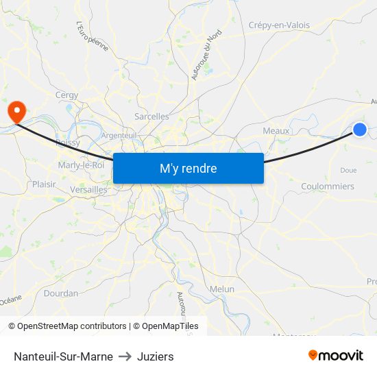 Nanteuil-Sur-Marne to Juziers map