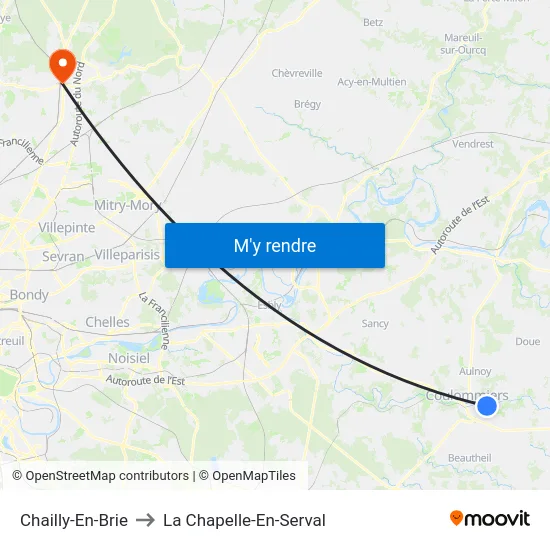 Chailly-En-Brie to La Chapelle-En-Serval map