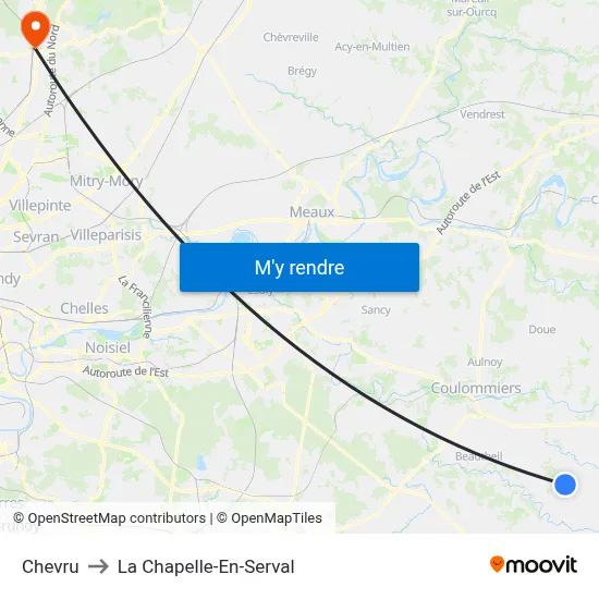 Chevru to La Chapelle-En-Serval map
