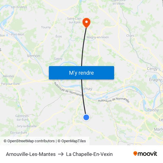 Arnouville-Les-Mantes to La Chapelle-En-Vexin map