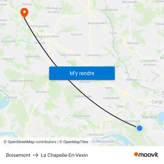 Boisemont to La Chapelle-En-Vexin map