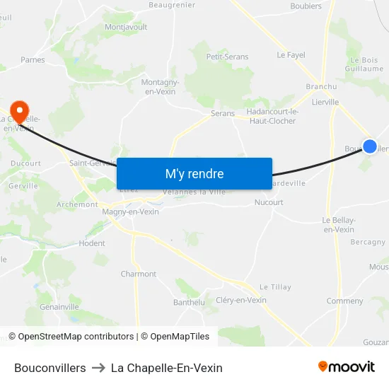 Bouconvillers to La Chapelle-En-Vexin map