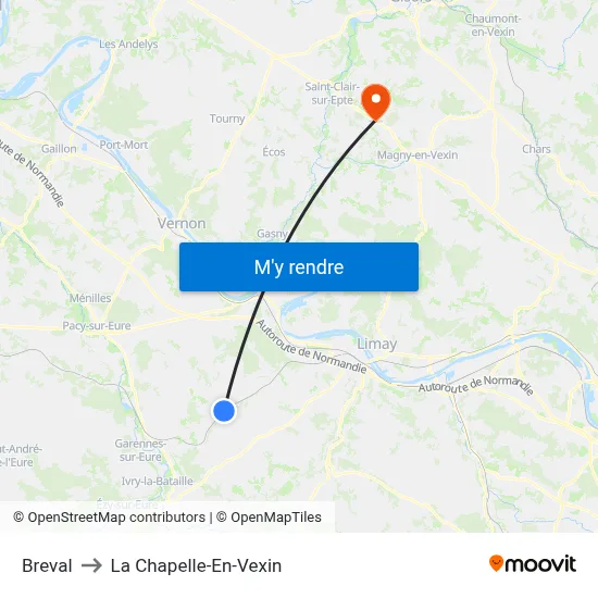 Breval to La Chapelle-En-Vexin map