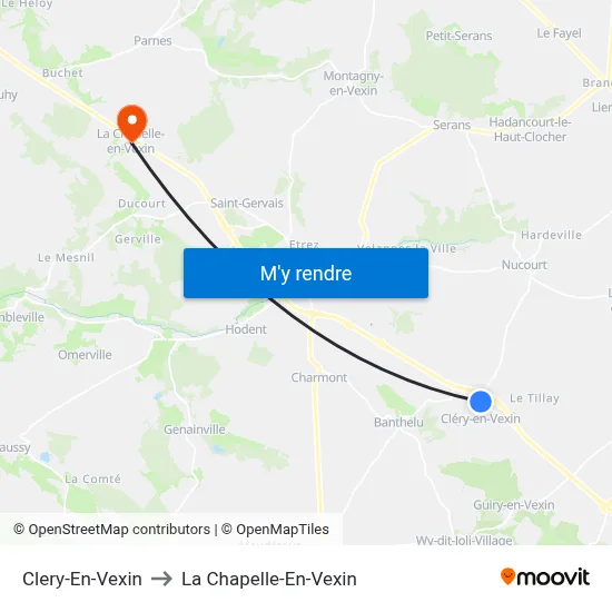 Clery-En-Vexin to La Chapelle-En-Vexin map