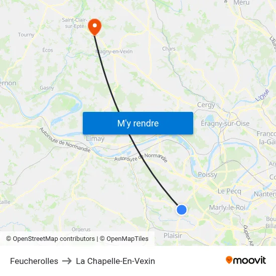 Feucherolles to La Chapelle-En-Vexin map