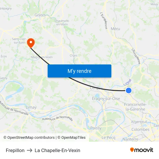 Frepillon to La Chapelle-En-Vexin map