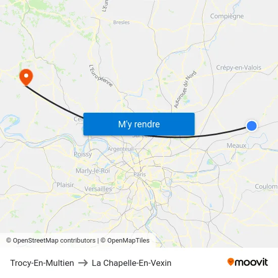Trocy-En-Multien to La Chapelle-En-Vexin map