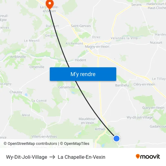 Wy-Dit-Joli-Village to La Chapelle-En-Vexin map