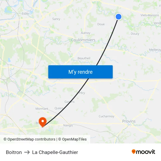 Boitron to La Chapelle-Gauthier map