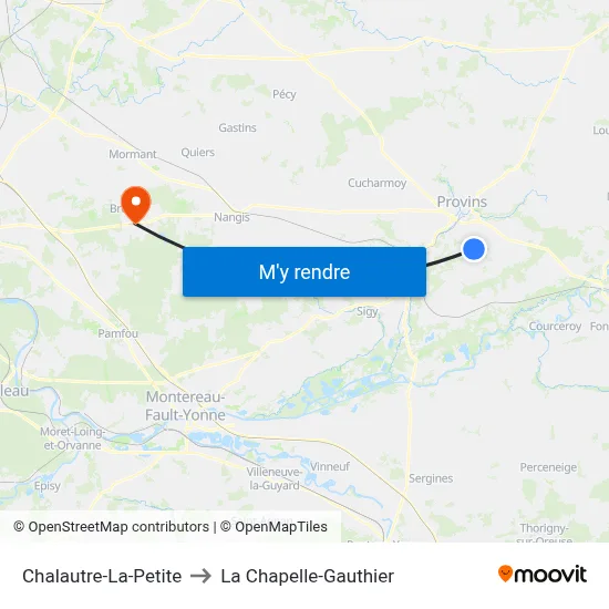 Chalautre-La-Petite to La Chapelle-Gauthier map