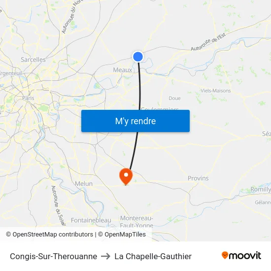 Congis-Sur-Therouanne to La Chapelle-Gauthier map
