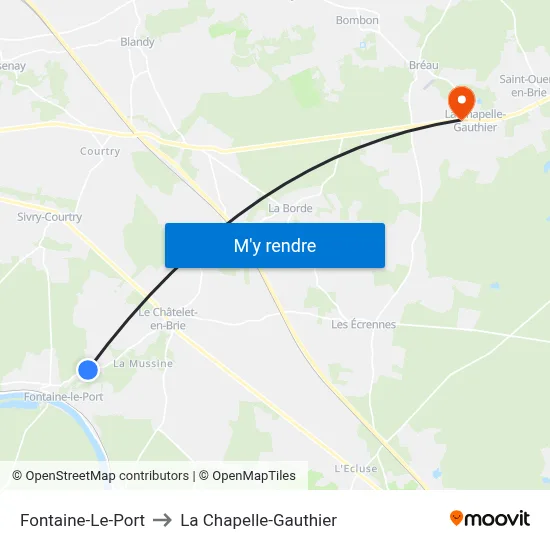 Fontaine-Le-Port to La Chapelle-Gauthier map