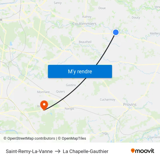 Saint-Remy-La-Vanne to La Chapelle-Gauthier map