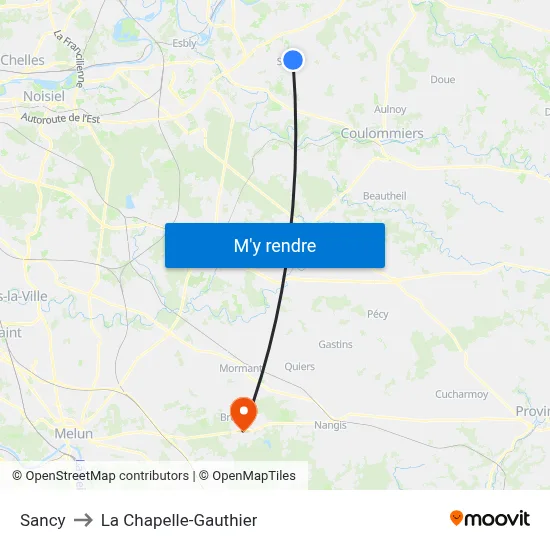 Sancy to La Chapelle-Gauthier map