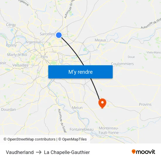 Vaudherland to La Chapelle-Gauthier map