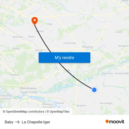 Baby to La Chapelle-Iger map