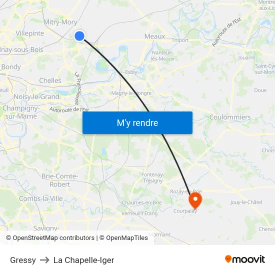 Gressy to La Chapelle-Iger map