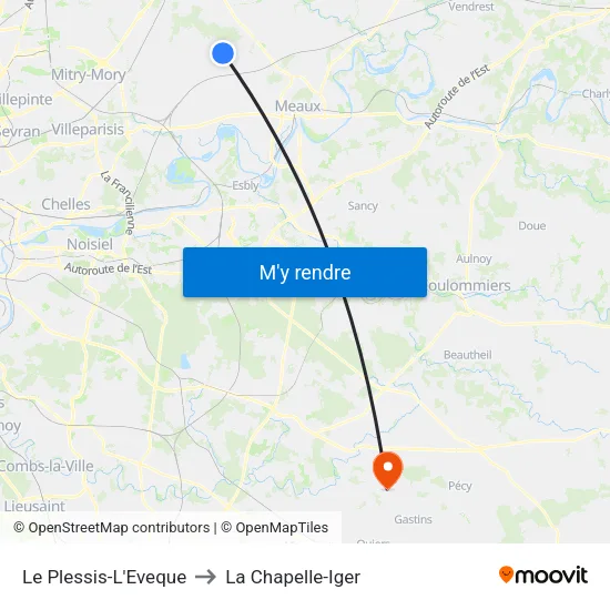 Le Plessis-L'Eveque to La Chapelle-Iger map