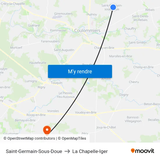 Saint-Germain-Sous-Doue to La Chapelle-Iger map