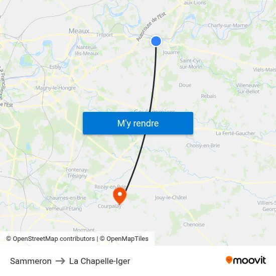 Sammeron to La Chapelle-Iger map