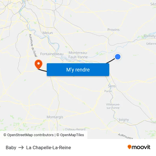 Baby to La Chapelle-La-Reine map