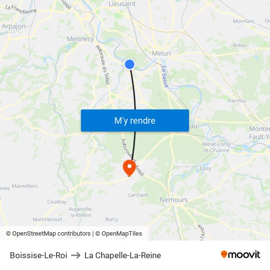 Boissise-Le-Roi to La Chapelle-La-Reine map