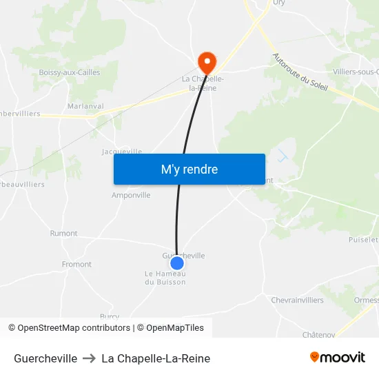 Guercheville to La Chapelle-La-Reine map