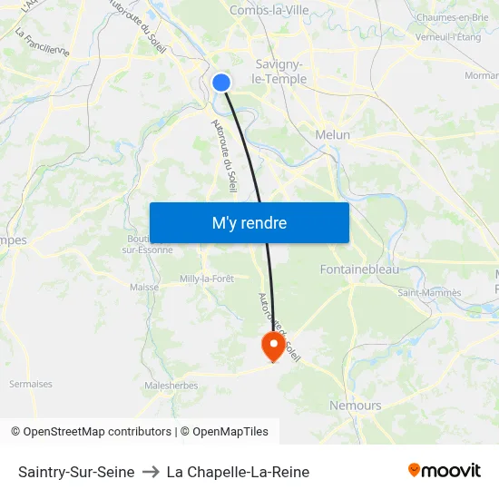 Saintry-Sur-Seine to La Chapelle-La-Reine map