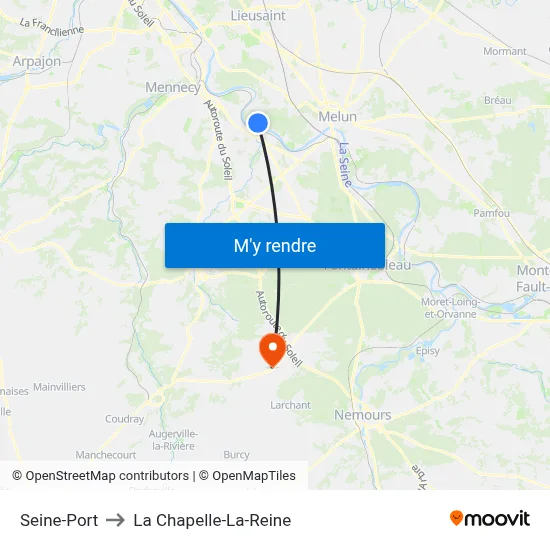 Seine-Port to La Chapelle-La-Reine map