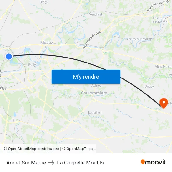Annet-Sur-Marne to La Chapelle-Moutils map