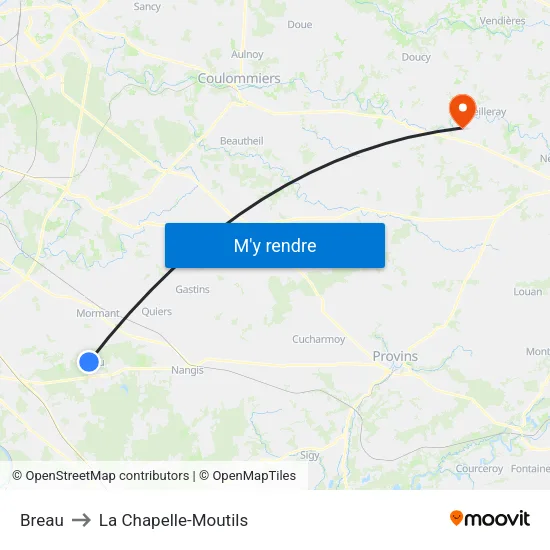 Breau to La Chapelle-Moutils map