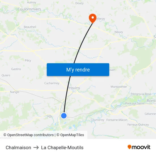 Chalmaison to La Chapelle-Moutils map
