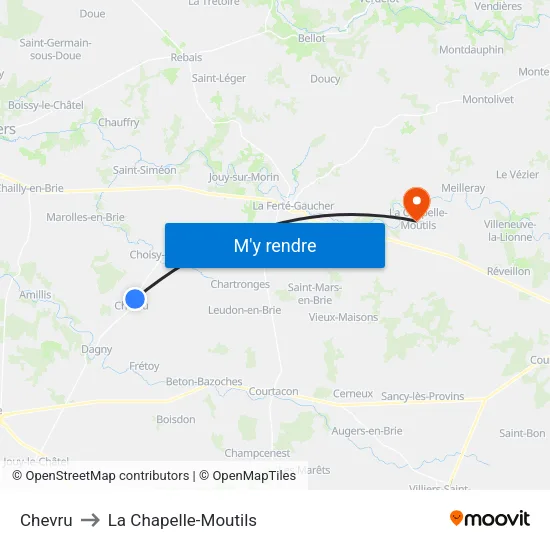 Chevru to La Chapelle-Moutils map