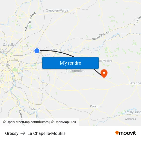 Gressy to La Chapelle-Moutils map