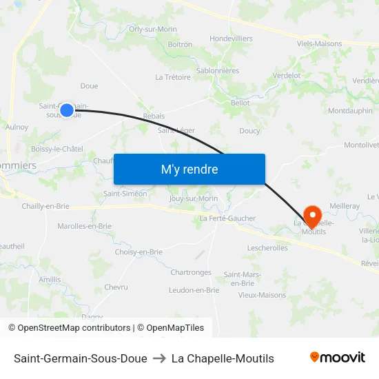 Saint-Germain-Sous-Doue to La Chapelle-Moutils map