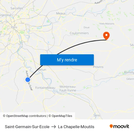 Saint-Germain-Sur-Ecole to La Chapelle-Moutils map
