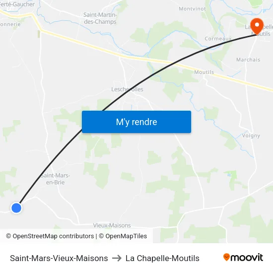 Saint-Mars-Vieux-Maisons to La Chapelle-Moutils map