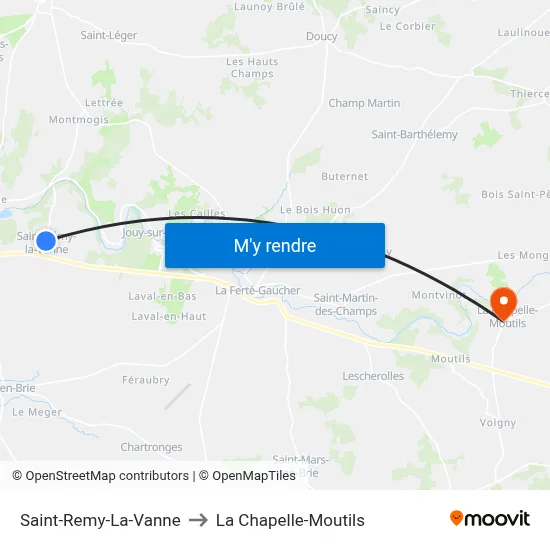 Saint-Remy-La-Vanne to La Chapelle-Moutils map